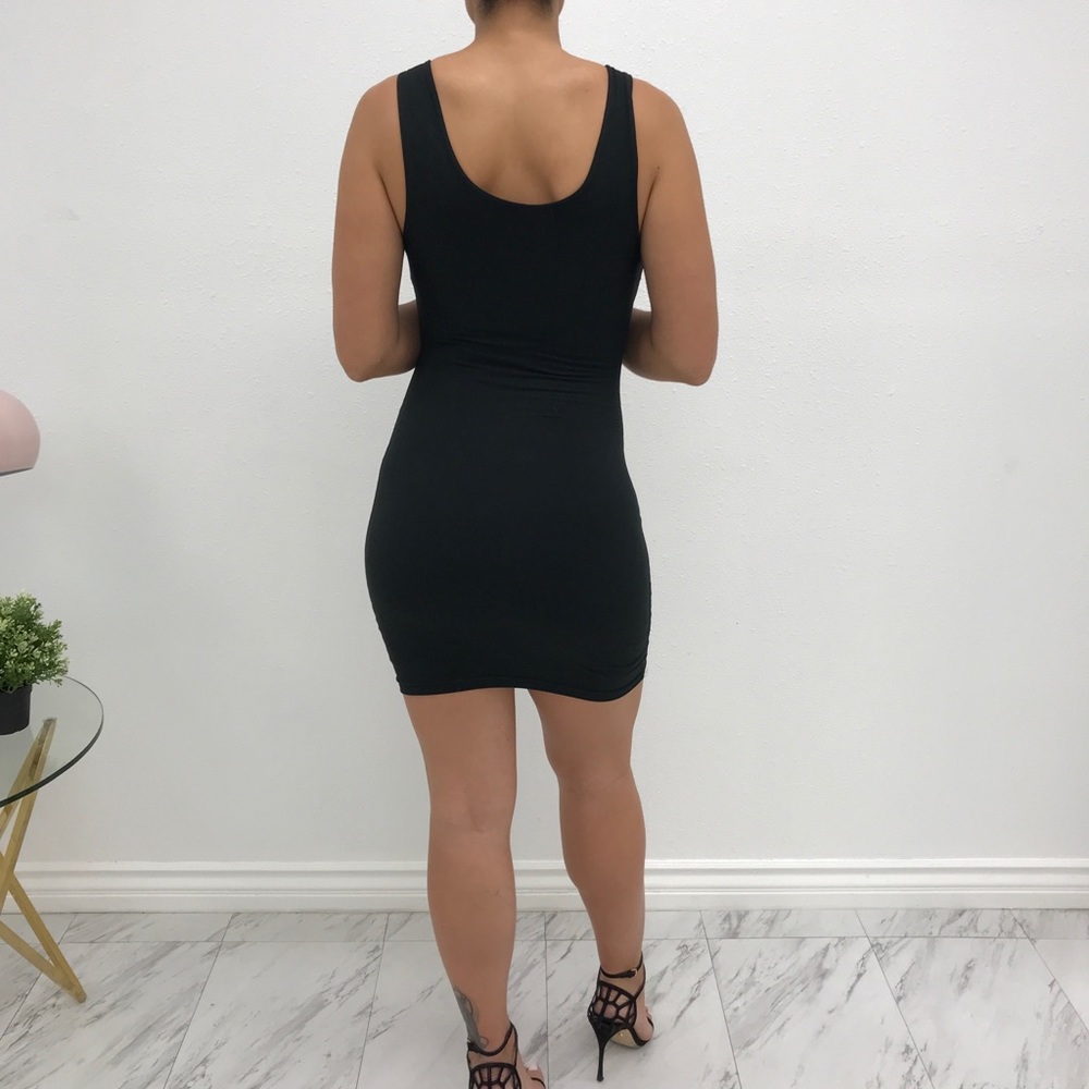 Black double lined mini dress